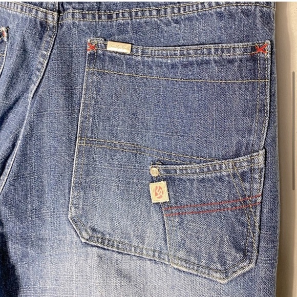 Vintage Brooklyn Xpress Wide Leg Denim jean Shorts 35 - Picture 5 of 11